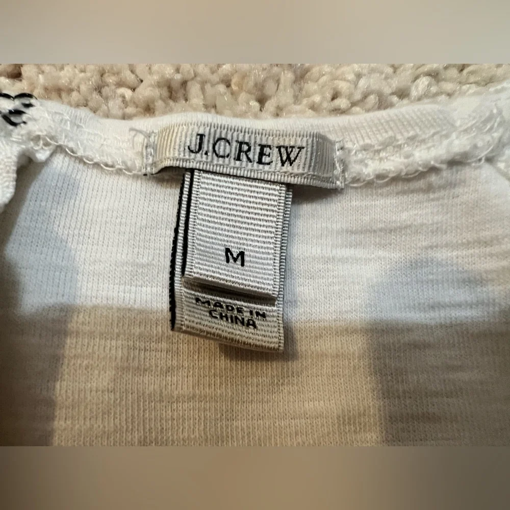J. Crew White Lace Sleeve Tee